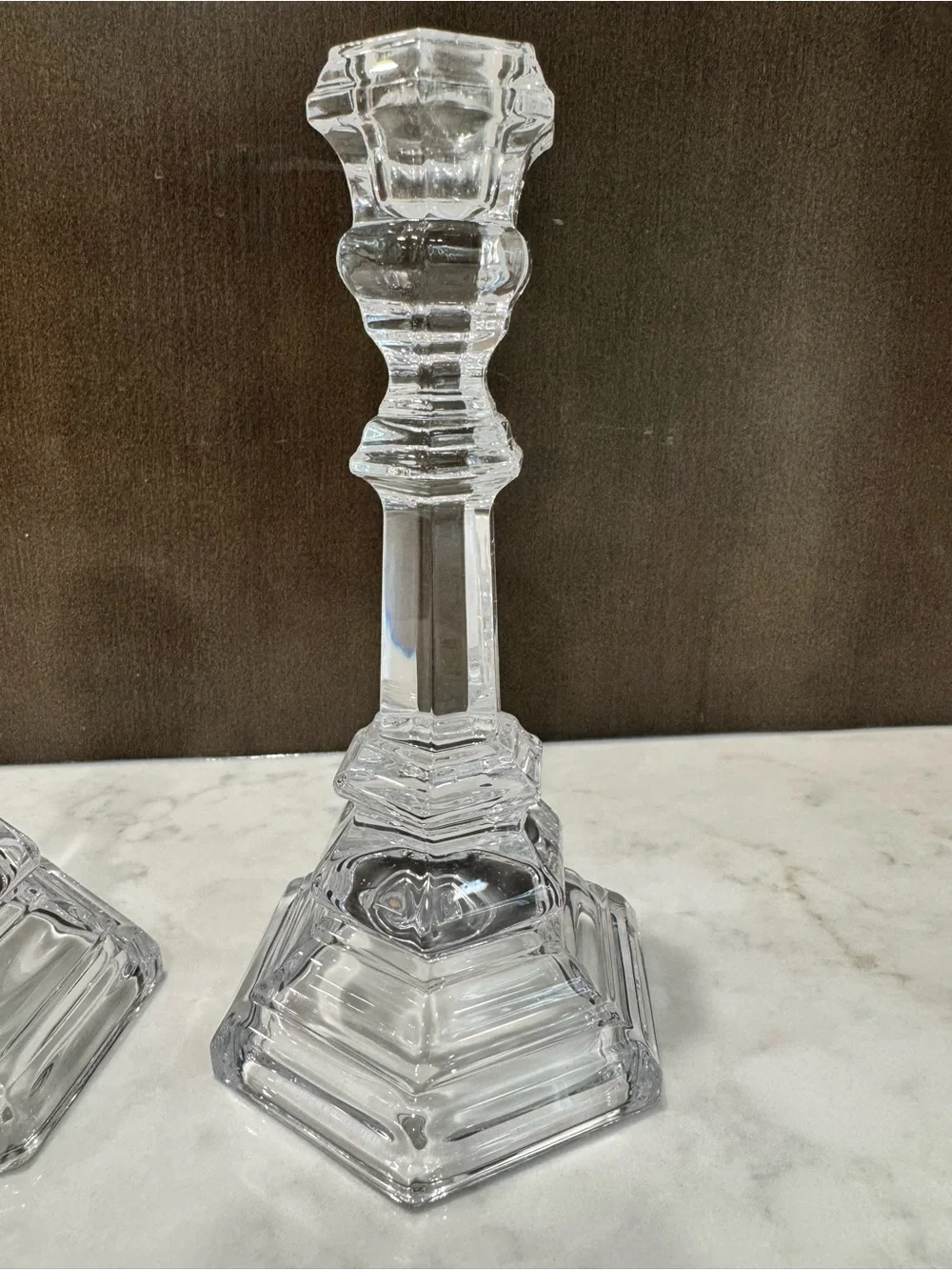 Tiffany’s rare vintage Plymouth crystal candlesticks set of 2